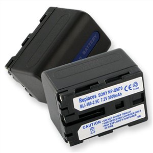 7.2v 3240 mAh Dark Grey Professional Camcorder Battery for Sony NP-QM51 from 1800Battery.com