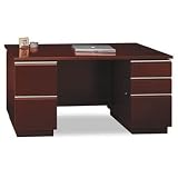 Milano Collection Double Pedestal Desk, Harvest Cherry