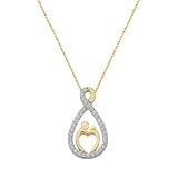 Zircon Pendant Necklace With 14 Karat Gold Chain