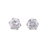 Image of Stud Earrings: Sterling Silver & Cubic Zirconia