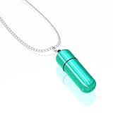 Power Bullet MiVibe 29 Chain Necklace with Detachable 3-Speed Power Bullet, Silver Necklace/Teal Bullet