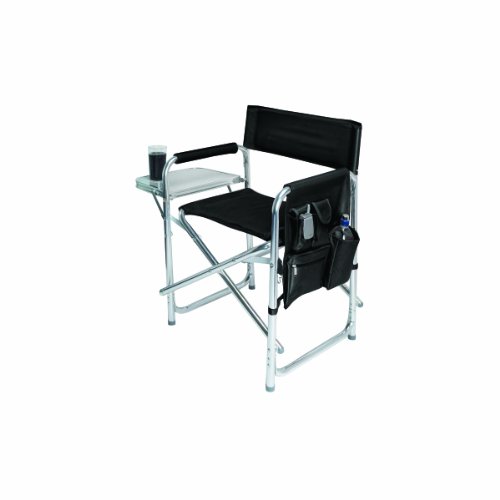 Picnic Time Portable Folding Sports Chair, Black