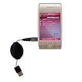 Gomadic for the Sharp Willcom WS003SH - Retractable USB Cable for the Sharp Willcom WS003SH with Power Hot Sync and Charge capabilities - Gomadic Brand w/ TipExchange Technology