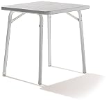 Sieger 111/W Garten-Klapptisch, 70 x 70 cm, Stahlrohrgestell wei&szlig;, Mecalit-Pro-Tischplatte Marmordekor wei&szlig;, Tischh&ouml;he ca. 72 cm