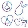 Shaped Rubber Bands - BEST FRIENDS Shapes (Purple Tie Dye - 12 Pack) Tye-dyed - BFF, Peace Sign etc..