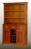 Wine Rack Buffet with Open Hutch - Oak