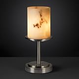 Justice Design CLD-8798-10-NCKL, Clouds Dakota 3 Way Glass Torchiere Table Lamp, 1LT, 60w, Nickel