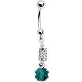 Irish Celtic Crystal Clover Belly Ring MADE WITH SWAROVSKI ELEMENTS