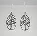 Oval Tree of Life Earrings in Sterling Silver, #9222