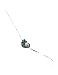 14K Gold Diamond 8" Bracelet 0.24ct Round Brilliant Blue Diamond Heart Bracelets (G-H, SI1)