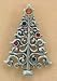 Sterling Silver Christmas Tree Pin/Pendant/Charm Holder, Colorful Crystals, 1 5/8 inch tall