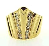 14k Gold & Diamond Fan Style Ring