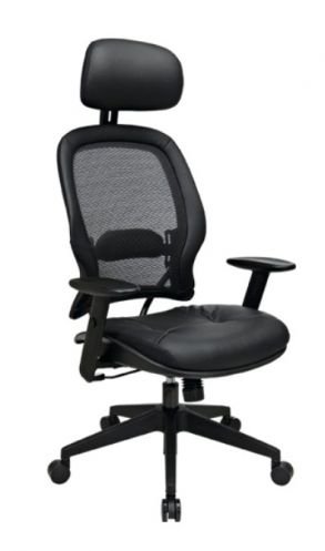 Professional Leather Air Grid Chair with Adjustable Lumbar Support