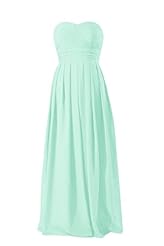 Strapless Floor Length Chiffon Lace Evening Dress/Bridesmaid Dress/Party Dress 