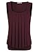 Messic Womens Sleeveless Basic Solid Square Neck Pleated Front Vest Tank Top