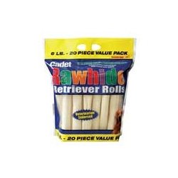 dental for dogs:Cadet Rawhide Retriever Rolls Dog Chew, 20-Pack