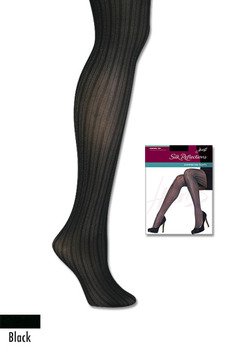 3-Pack Hanes Silk Reflections Shimmer Rib Control Top Hosiery 0B251, Black, AB
