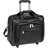 McKleinUSA Gold Coast 43185 I Series 17-Inch Full Grain Cashmere Napa Leather Detachable-Wheeled Laptop Case (Black)