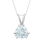 14k White or Yellow Gold 8mm Trillion Aquamarine Pendant