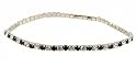 Anklet - A8 - Swarovski (tm) Crystal - Stretch ~ Black and Clear