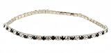 Anklet - A8 - Swarovski (tm) Crystal - Stretch ~ Black and Clear