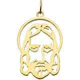 10K Yellow Gold Face Of Jesus Silhouette Pendant