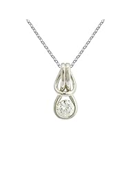 Sterling Silver CZ Love Knot Pendant with Chain