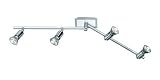 Trio-Leuchten 820510405 Power-LED-Balken 4 Spots � 3x1W GU10 mit Gelenk L: max. 85cm alufarbig/chrom