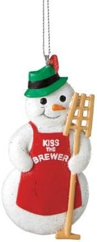 Snowman Brew Master with Paddle Christmas Ornament