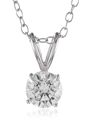 Sterling Silver Swarovski Cubic Zirconia Brilliance-Cut Pendant Necklace, (0.75 cttw), 18"