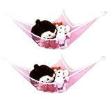 BeGrit おもちゃハンモック メッシュぬいぐるみ用のハンモックや子供のおもちゃ、抗菌・メッシュ加工 お風呂用 かご・ボックス ピンク　 二つ入り 120×90×90cm