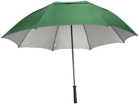 HUNTER GREEN GOLF UV Protection SPF 50 PLUS WINDPROOF Rain Solar 62" ARC Umbrella
