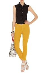 Yellow Zip Capri Jeans