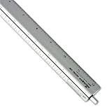 Adjustable Triangular Scale Aluminum Architects Ruler, 12, Silver