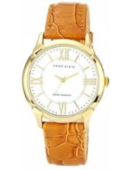 Anne Klein Womens AK-1132MPMS Beige Leather Quartz Watch with White Dial