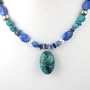 Sterling Silver, Turquoise and Lapis Blue on Blue Beaded Necklace