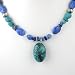 Beaded Lapis and Turquoise Necklace with Turquoise Drop