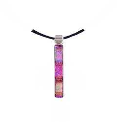 Pendant - XP-77- Genuine Handmade Dichroic Glass ~ .925 Sterling Silver