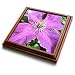 purple clematis flower - 8x8 Trivet With 6x6 Ceramic Tile