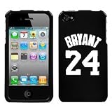 APPLE IPHONE 4 4G LOS ANGELES LAKERS WHITE KOBE BRYANT #24 BLACK HARD CASE COVER