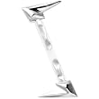 Thunder Bolt Sterling Silver Acrylic Push In Eyebrow Ring