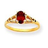14k Synthetic Garnet Ring