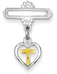 Vermeil Cross Pin- Sterling Silver & Vermeil Cross Pin