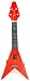 Badaax Flying V Acoustic Electric Red Ukulele With Gig Bag
