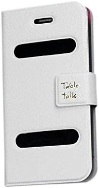 DKX New Style Crystal Window View Faux Leather Flip Floding Magnestic Case Cover Skin Shell For Apple iPhone 4 4G 4S-White