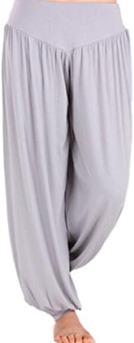 WenVen Women's Yoga Herem Pants Belly Dance Fitness Pants(Light Grey,XL)