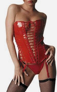 Sexy Red Vinyl Rope Lace Dominatrix Corset Lingerie S M L Xl
