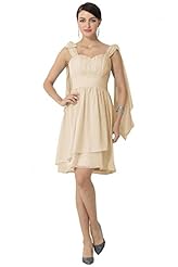 Short Chiffon Empire   Waistline Ruched Evening Dress/Bridesmaid Dress/Prom Dress/Party Dress/Wedding Dress 