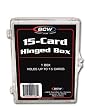 BCW Hinged Box 15 Count - (Hold Thick Memorabilia Cards) Baseball, Football, Basketball, Hockey, Golf, Single Sports Cards Top Load - Sportcards Card Collecting Supplies