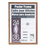 DAX285636X Solid Wood Poster Frame, Plexiglas Window, Medium Oak Finish, 24 x 36